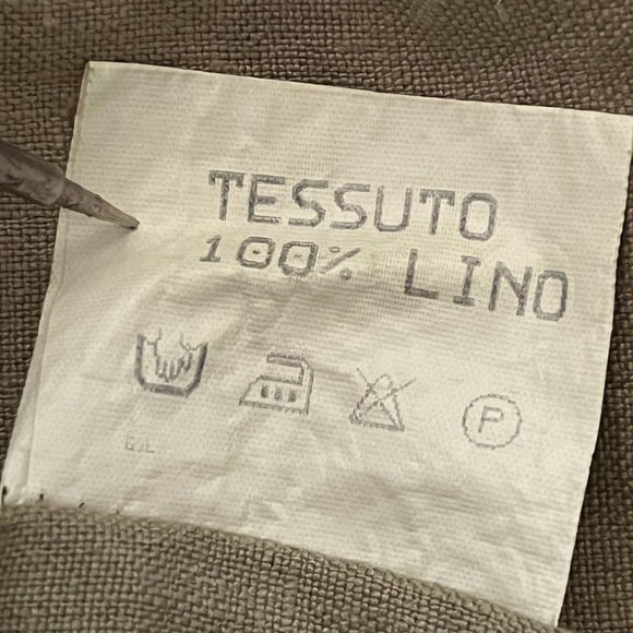 Authentic Italian-Made Natural Linen Olive Vest, M - Picture 5 of 6